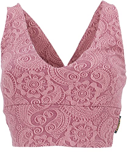 GURU SHOP Bauchfeies Top, Bra Top, Yoga Top aus Bio-Baumwolle- Altrosa, Size:S (36) von GURU SHOP