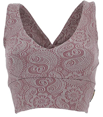 GURU SHOP Bauchfeies Top, Bra Top, Yoga Top aus Bio-Baumwolle- Braun, Size:L (40) von GURU SHOP