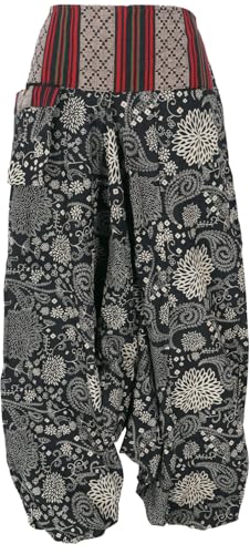 GURU SHOP Bedruckte Haremshose, Pluderhose mit Breitem Gewebtem Bund - Modell 10, Damen, Baumwolle GURU SHOP Bedruckte Haremshose, Pluderhose mit Breitem Gewebtem Bund - Modell 10, Damen, Baumwolle von GURU SHOP