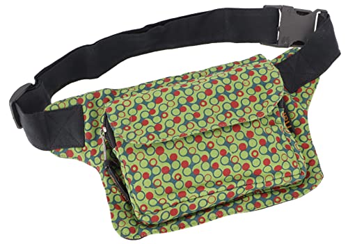 GURU SHOP Bedruckte Stoff Sidebag & Gürteltasche, Farbenfrohe Bauchtasche, Hüfttasche - Lemon, Herren/Damen, Grün, Baumwolle, Size:One Size, 15x20x5 cm, Festival- Bauchtasche Hippie von GURU SHOP