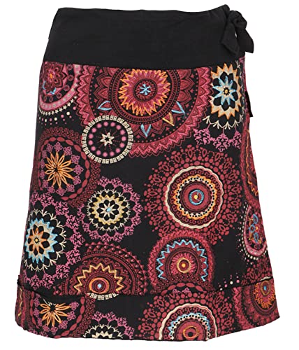 GURU SHOP Bestickter Minirock, Chic Rock, Retro Mandala, Pink, Baumwolle, Size:L/XL (42) von GURU SHOP