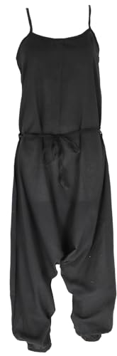 GURU SHOP Boho Jumpsuit, Baumwoll Sommer Pluderhose, Overall, Aladin Hosenkleid - Schwarz, Damen, Baumwolle GURU SHOP Boho Jumpsuit, Baumwoll Sommer Pluderhose, Overall, Aladin Hosenkleid - Schwarz, Damen, Baumwolle von GURU SHOP