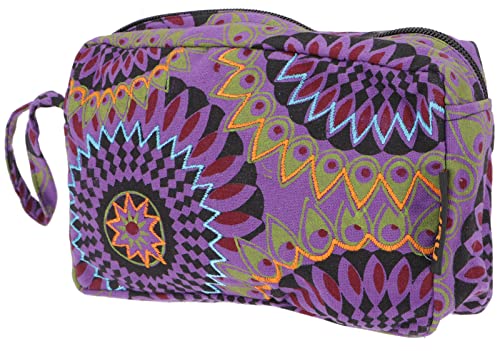 GURU SHOP Boho Kosmetiktasche, Kramtäschchen aus Nepal - Lila, Herren/Damen, Violett, Baumwolle, Size:One Size, 12x21x6 cm, Kleine Taschen für Kosmetik, Schreibzeug, Mehr von GURU SHOP