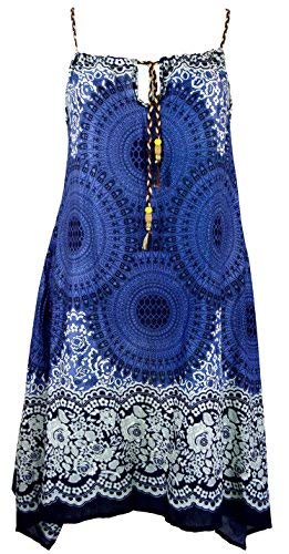 GURU SHOP Boho Mandala Midikleid, Trägerkleid, Strandkleid Für Starke Frauen - Rot, Damen, Synthetisch von GURU SHOP