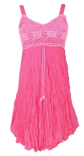 GURU SHOP Boho Minikleid, Häkelkleid, Sommerkleid, Strandkleid - Hibiskus, Damen, Synthetisch von GURU SHOP