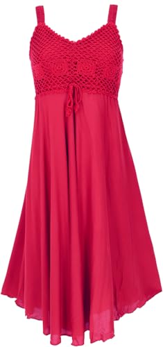 GURU SHOP Boho Minikleid, Häkelkleid, Sommerkleid, Strandkleid - Rot, Damen, Synthetisch von GURU SHOP
