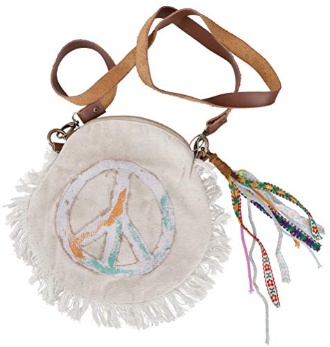 GURU SHOP Boho Schultertasche, Hippie Tasche - Modell 1, Herren/Damen, Beige, Baumwolle, Size:One Size, 25x25x9 cm, Alternative Umhängetasche, Handtasche aus Stoff von GURU SHOP