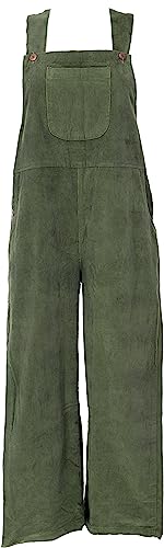 GURU SHOP Cord-Latzhose, Hose, Jumpsuit, Overall, Olivgrün, Baumwolle, Size:L/XL (42) von GURU SHOP