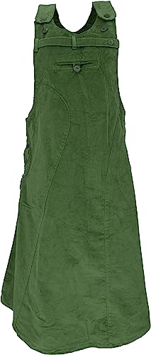 GURU SHOP Cord-Latzrock, Trägerkleid, Hippierock, Grün, Baumwolle, Size:L/XL (40), Röcke Alternative Bekleidung von GURU SHOP