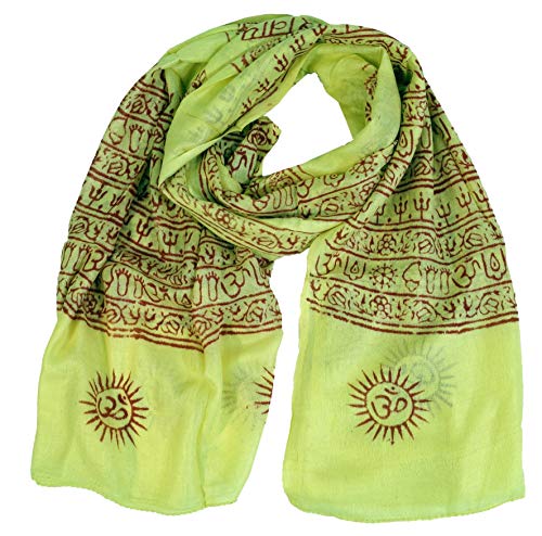 GURU SHOP Dünnes Baba Tuch, Benares Lunghi, Herren/Damen, Lemon, Synthetisch, Size:One Size, 180x95 cm von GURU SHOP