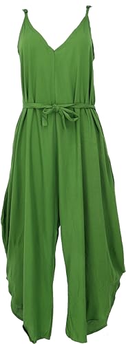 GURU SHOP Einfarbiger Jumpsuit, Sommer Overall, Hosenkleid, Damen, Grasgrün, Synthetisch, Size:40 von GURU SHOP