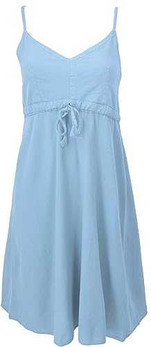 GURU SHOP Einfarbiges Casual Trägerkleid, Baumwoll Minikleid, Hellblau, Baumwolle, Size:S (36) von GURU SHOP