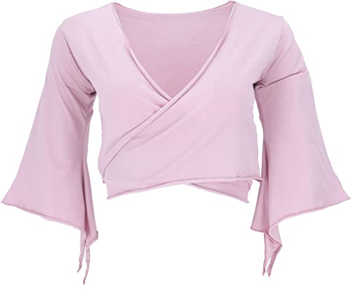 GURU SHOP Elfen Top aus Bio-Baumwolle, Top Goa-chic, Yoga Wickeltop, Rose Water, Size:XL (42) von GURU SHOP