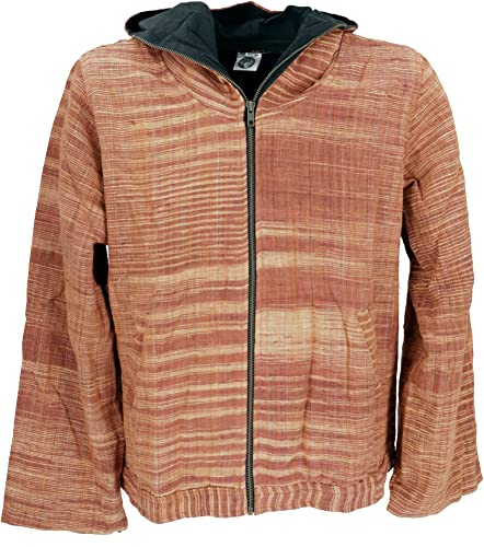 GURU SHOP Ethno Kadhi Kapuzenjacke, Kadhi Jacke, Rost, Baumwolle, Size:XL von GURU SHOP