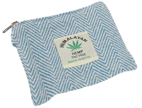 GURU SHOP Ethno Portemonnaie, Geldbeutel aus Stoff - Hellblau, Unisex - Erwachsene, Baumwolle, 10x10x1 cm von GURU SHOP