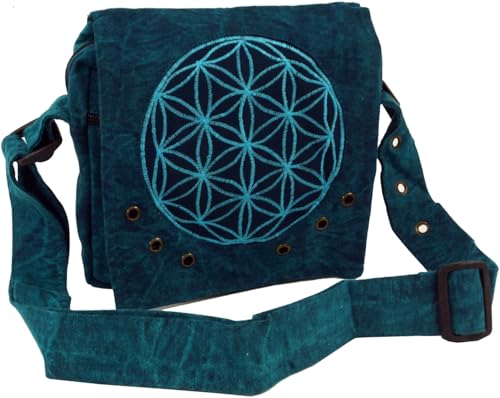 GURU SHOP Ethno Schultertasche, Nepaltasche Stonewash `Mandala` - Türkis, Unisex - Erwachsene, Baumwolle, 18x20x10 cm GURU SHOP Ethno Schultertasche, Nepaltasche Stonewash `Mandala` - Türkis, Unisex - Erwachsene, Baumwolle, 18x20x10 cm von GURU SHOP