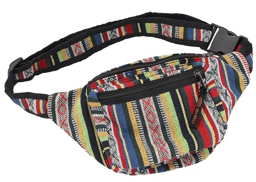 GURU SHOP Ethno Sidebag & Gürteltasche, Hüfttasche - Modell 10, Herren/Damen, Blau, Baumwolle, Size:One Size, 14x22x5 cm, Festival- Bauchtasche Hippie von GURU SHOP