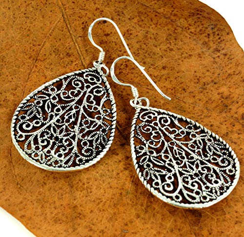 GURU SHOP Ethno Silberohrringe `Blatt`, 4x2 cm GURU SHOP Ethno Silberohrringe `Blatt`, 4x2 cm von GURU SHOP