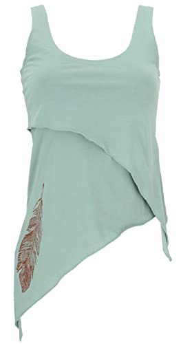 GURU SHOP Festival Elfen Top aus Bio-Baumwolle, Lagentop, Pixitop, Aqua, Size:S (36) von GURU SHOP