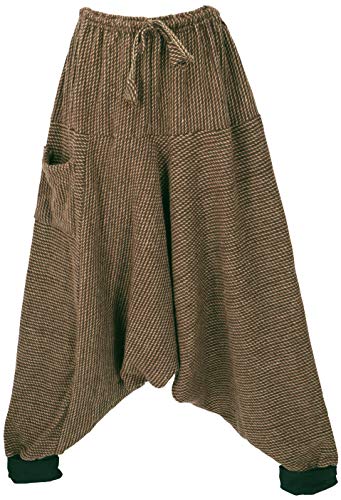 GURU SHOP Flauschige Haremshose, Pluderhose, Pumphose, Aladinhose, Damen, Braun, Synthetisch, Size:40 von GURU SHOP