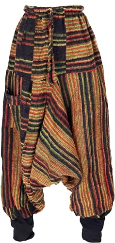 GURU SHOP Flauschige Haremshose, Pluderhose, Pumphose, Aladinhose, Damen, Rasta, Synthetisch, Size:40 von GURU SHOP