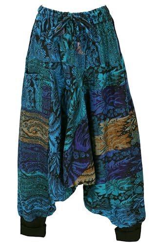 GURU SHOP Flauschige Haremshose, Pluderhose, Pumphose, Aladinhose, Damen, Türkis, Synthetisch, Size:40 von GURU SHOP