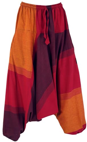 GURU SHOP Gestreifte Haremshose, Pluderhose, Boho Pumphose, Aladinhose - Orange, Damen, Baumwolle GURU SHOP Gestreifte Haremshose, Pluderhose, Boho Pumphose, Aladinhose - Orange, Damen, Baumwolle von GURU SHOP