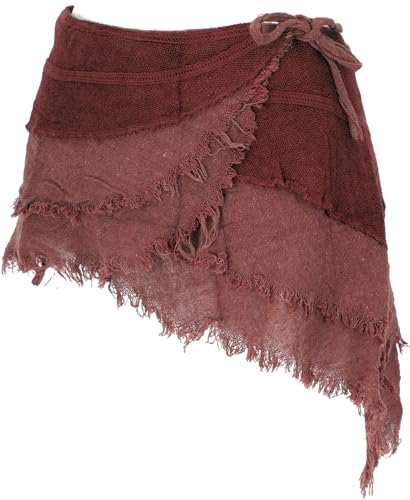 GURU SHOP Goa Cacheur in Natürlichem Look, Minirock, Wickelrock Gürtel - Rost, Damen, Baumwolle, Size:L von GURU SHOP
