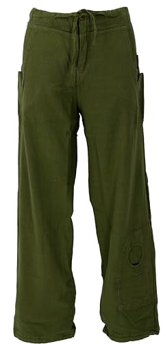 GURU SHOP Goa Hose, Ethno Hose, Outdoor Hose, Olive, Baumwolle, Size:L (50) von GURU SHOP