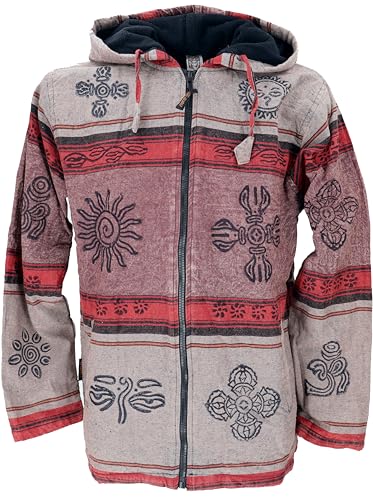 GURU SHOP Goa Jacke, Ethno Kapuzen Jacke, Coffee, Baumwolle, Size:XL von GURU SHOP