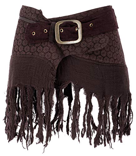 GURU SHOP Goa Minirock, Wickelrock, Cacheur, Damen, Braun, Baumwolle, Size:40, Röcke Alternative Bekleidung von GURU SHOP