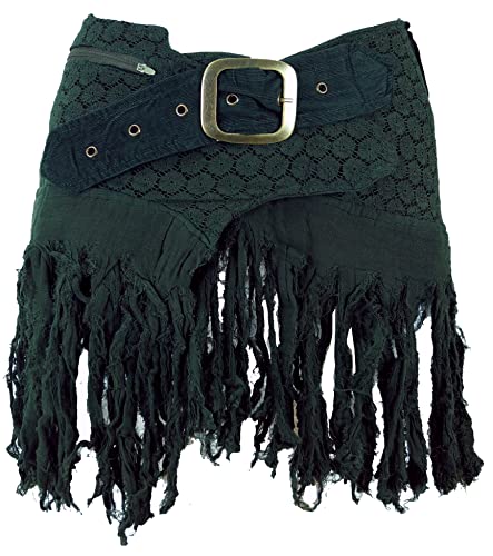 GURU SHOP Goa Minirock, Wickelrock, Cacheur, Damen, Grün, Baumwolle, Size:40, Röcke Alternative Bekleidung von GURU SHOP