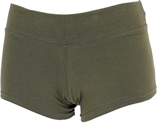 GURU SHOP Goa Pantys, Hotpants, Bikini Shorts, Olivgrün, Baumwolle, Size:M (38) von GURU SHOP