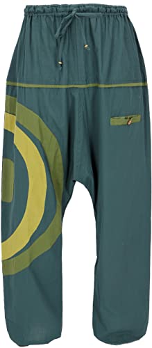 GURU SHOP Goa Pluderhose, Unisex Aladinhose, Herren, Olive, Baumwolle, Size:50 von GURU SHOP