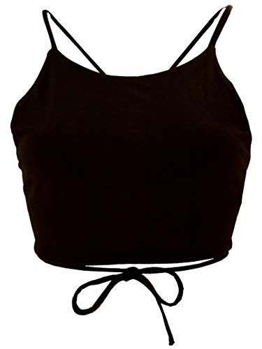 GURU SHOP Goa Psytrance Bikini Top, Top, Pixi Top, Yogatop, Bindetop, Schwarz, Baumwolle, Size:S/M (36) von GURU SHOP