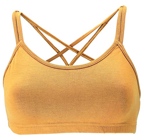 GURU SHOP Goa Psytrance Bikini Top, Top, Yoga Bra, Yogatop, Kurkuma, Synthetisch, Size:M/L (38) von GURU SHOP