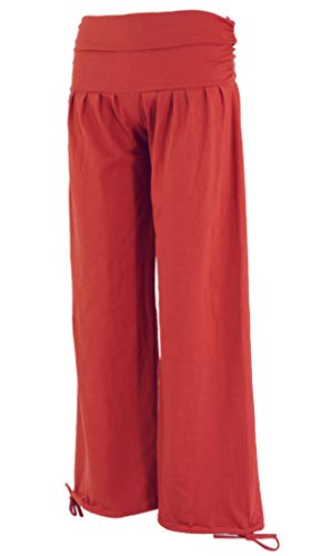 GURU SHOP Goa Psytrance Hose, Sommerhose, Yogahose, Pluderhose, Rostrot, Baumwolle, Size:S (38) von GURU SHOP