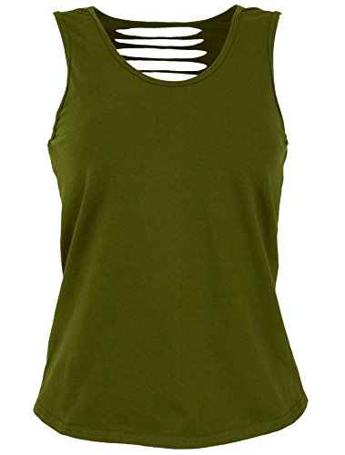 GURU SHOP Goa Psytrance Top, Pixi Top, Rückenfreies Top, Olive, Synthetisch, Size:S (36) von GURU SHOP