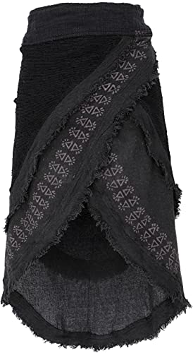 GURU SHOP Goa Wickelrock, Tribal Lagenlook Rock, Rock, Damen, Schwarz, Baumwolle, Size:One Size von GURU SHOP