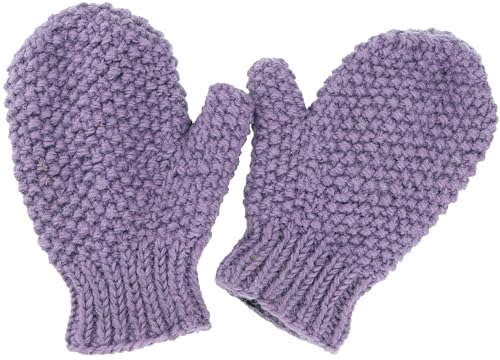 GURU SHOP Handgestrickte Fausthandschuhe, Wollhandschuhe, Handschuhe, Fauster, Herren/Damen, Flieder, Wolle, Size:One Size von GURU SHOP