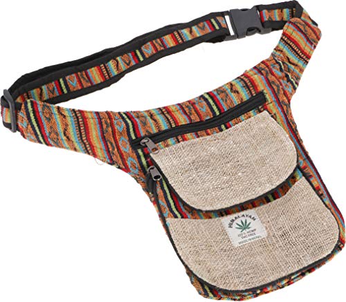 GURU SHOP Hanf Ethno Sidebag, Nepal Gürteltasche - Modell 6, Herren/Damen, Mehrfarbig, Baumwolle, Size:One Size, 25x20x4 cm, Festival- Bauchtasche Hippie von GURU SHOP