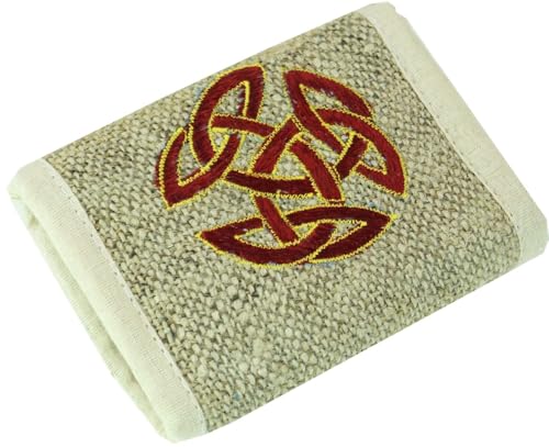 GURU SHOP Hanf Portemonnaie mit Stickerei, Unisex - Erwachsene, Weiß, Size:Unendlicher Knoten von GURU SHOP