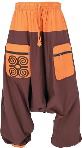 GURU SHOP Haremshose, Pluderhose, Pumphose, Aladinhose, Herren/Damen, Braun, Baumwolle, Size:One Size von GURU SHOP