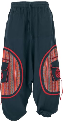 GURU SHOP Haremshose, Pluderhose, Pumphose, Aladinhose - Schwarz/rot, Herren, Baumwolle, Size:S/M GURU SHOP Haremshose, Pluderhose, Pumphose, Aladinhose - Schwarz/rot, Herren, Baumwolle, Size:S/M von GURU SHOP