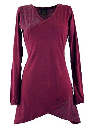 GURU SHOP Hippie Minikleid Chic, Tunika, Bordeaux, Baumwolle, Size:XL (42) von GURU SHOP