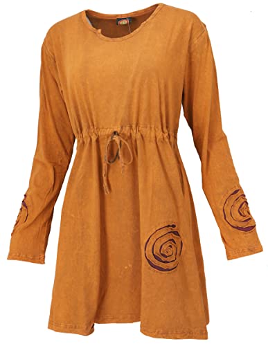 GURU SHOP Hippie Minikleid Chic Spirale, Tunika, Orange, Baumwolle, Size:L (40) von GURU SHOP