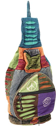 GURU SHOP Hippie Rucksack, Patchwork Nepalrucksack, Herren/Damen, Mehrfarbig, Baumwolle, Size:One Size, 35x23x23 cm, Ausgefallene Stofftasche von GURU SHOP