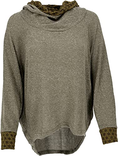 GURU SHOP Hoody, Sweatshirt, Pullover, Kapuzenpullover, Khakigrün, Baumwolle, Size:M/L (40) von GURU SHOP