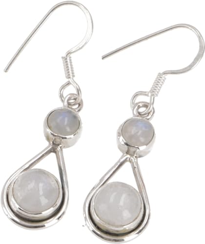 GURU SHOP Indische Silberohrringe, Ethno Ohrringe, Ornament Ohrhänger, Mondstein, 2x1 cm GURU SHOP Indische Silberohrringe, Ethno Ohrringe, Ornament Ohrhänger, Mondstein, 2x1 cm von GURU SHOP