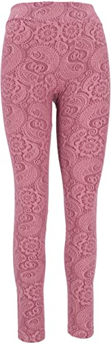 GURU SHOP Jacquard Yoga-Hose, Yoga Paisley Leggings Bio-Baumwolle, Altrosa, Size:S (34) von GURU SHOP